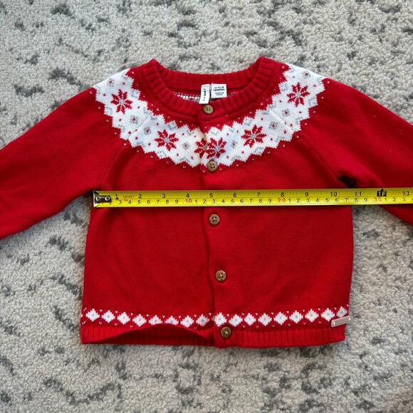 Janie + Jack Holiday Sweater Cardigan 12-18m - Picture 7 of 7